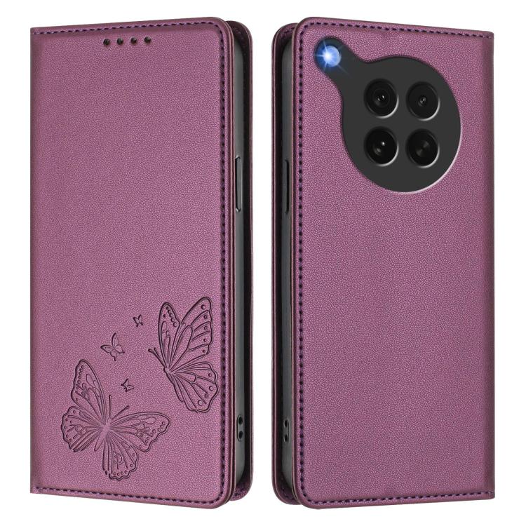 For OPPO Find X8s Strong Magnetic Dual Butterfly RFID Vegan Leather Phone Case