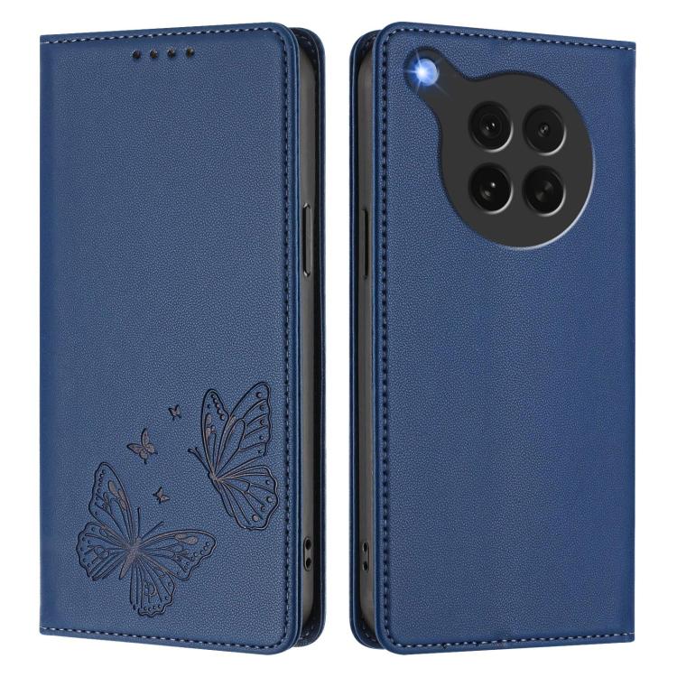 For OPPO Find X8s Strong Magnetic Dual Butterfly RFID Vegan Leather Phone Case