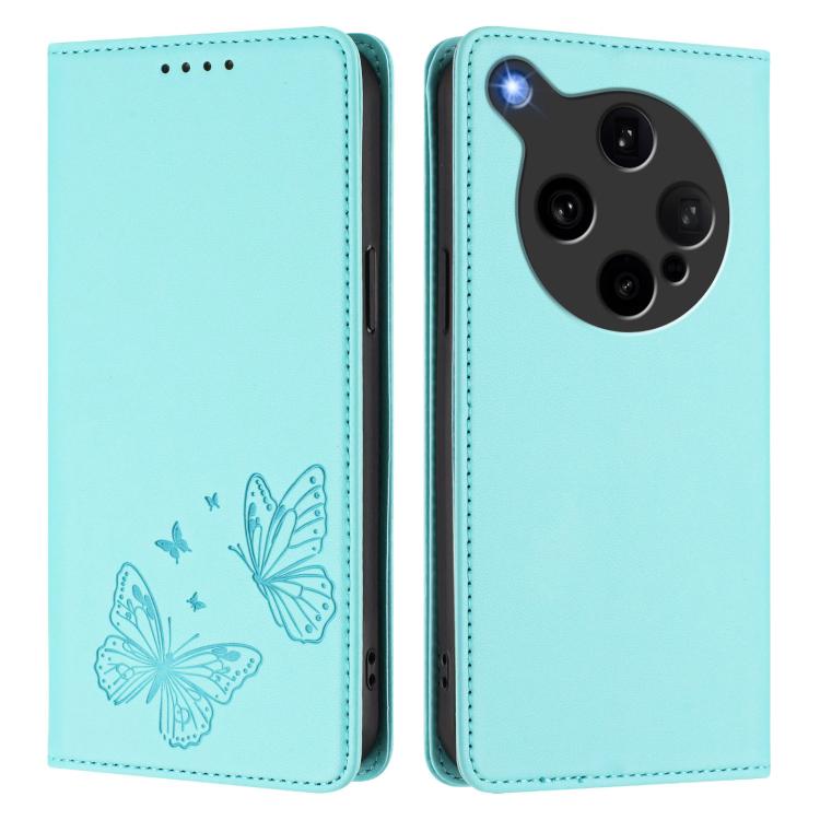 For OPPO Find X8 Ultra Strong Magnetic Dual Butterfly RFID Vegan Leather Phone Case