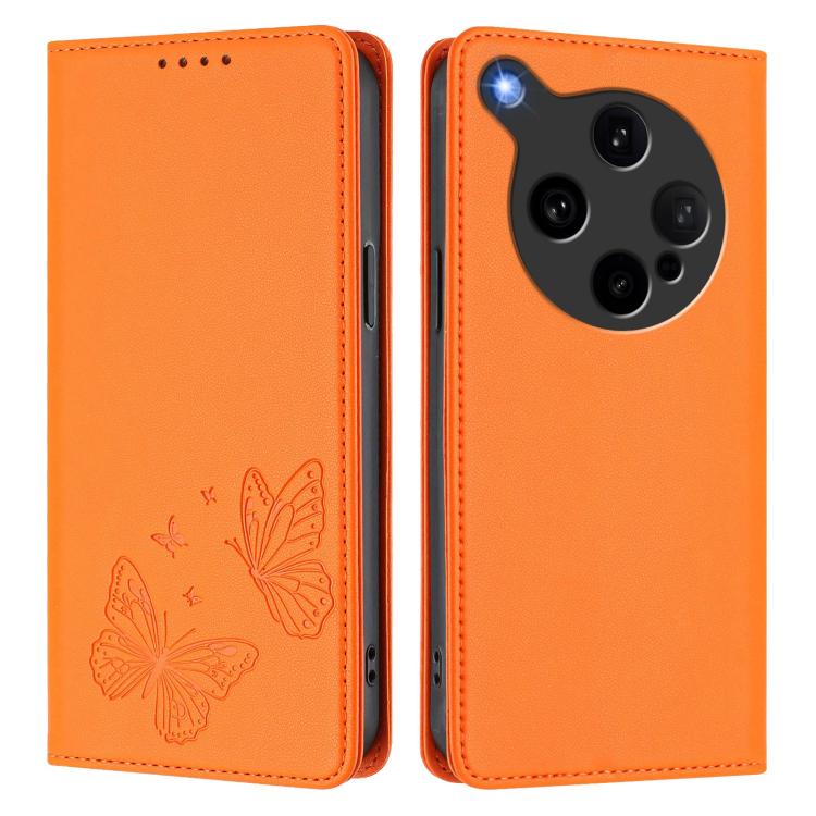 For OPPO Find X8 Ultra Strong Magnetic Dual Butterfly RFID Vegan Leather Phone Case