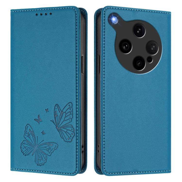 For OPPO Find X8 Ultra Strong Magnetic Dual Butterfly RFID Vegan Leather Phone Case