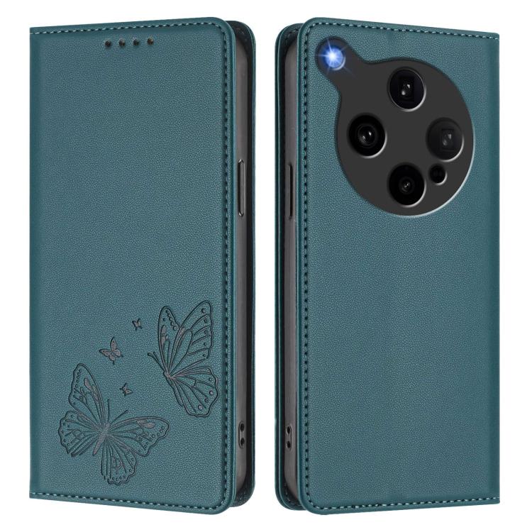 For OPPO Find X8 Ultra Strong Magnetic Dual Butterfly RFID Vegan Leather Phone Case