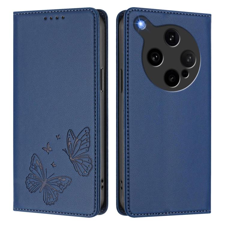 For OPPO Find X8 Ultra Strong Magnetic Dual Butterfly RFID Vegan Leather Phone Case