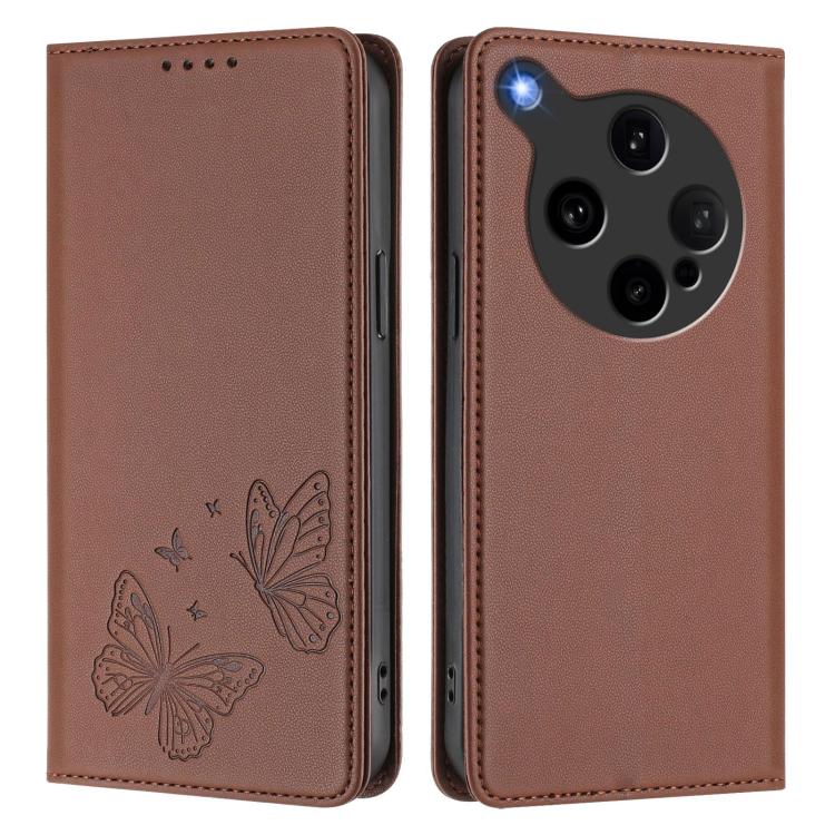 For OPPO Find X8 Ultra Strong Magnetic Dual Butterfly RFID Vegan Leather Phone Case