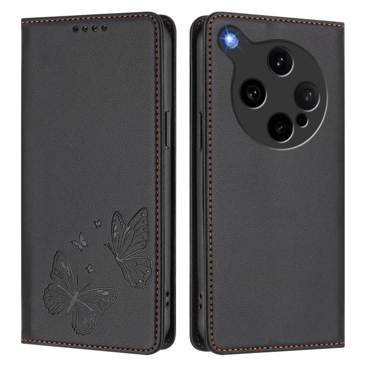 For OPPO Find X8 Ultra Strong Magnetic Dual Butterfly RFID Vegan Leather Phone Case