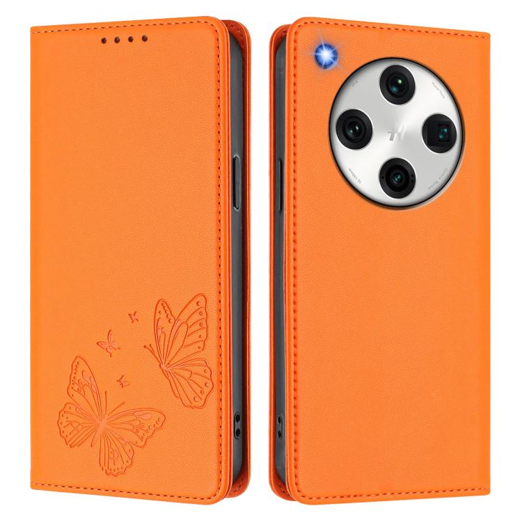 For OPPO Find X8 Pro Strong Magnetic Dual Butterfly RFID Vegan Leather Phone Case