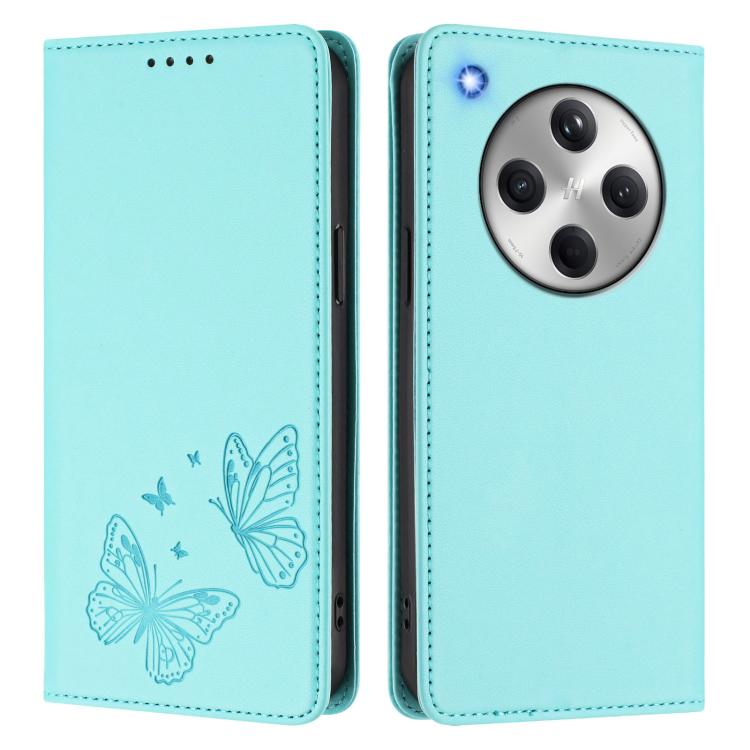 For OPPO Find X8 Strong Magnetic Dual Butterfly RFID Vegan Leather Phone Case