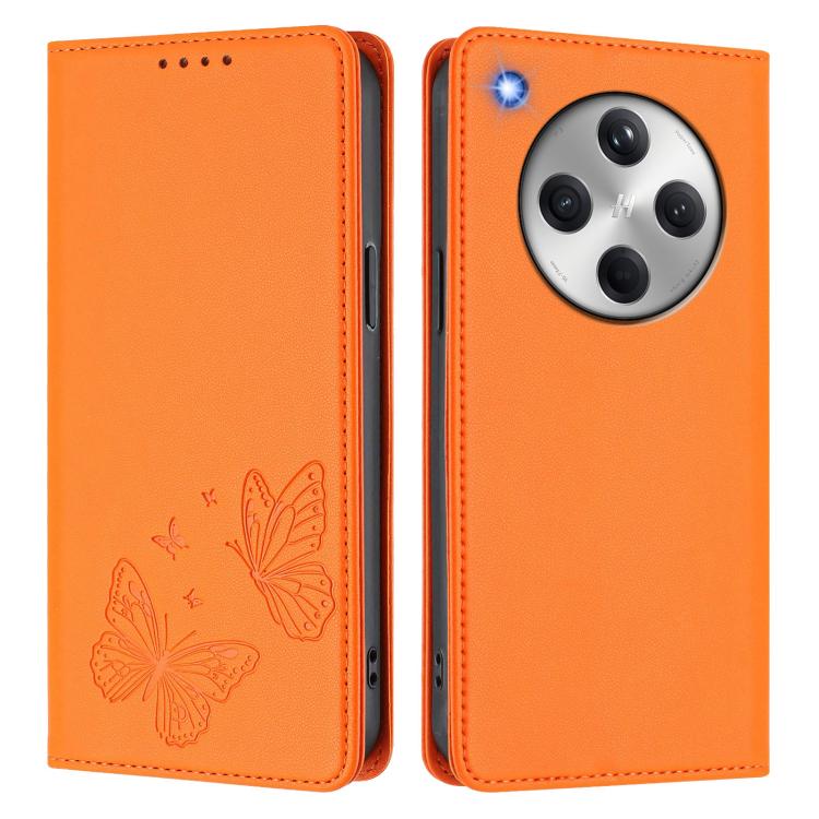 For OPPO Find X8 Strong Magnetic Dual Butterfly RFID Vegan Leather Phone Case