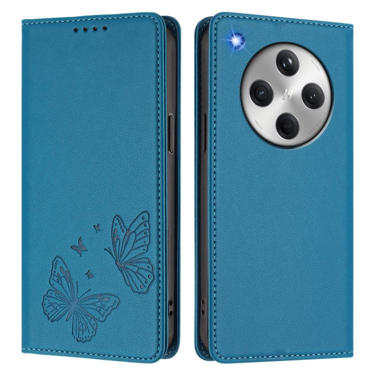 For OPPO Find X8 Strong Magnetic Dual Butterfly RFID Vegan Leather Phone Case