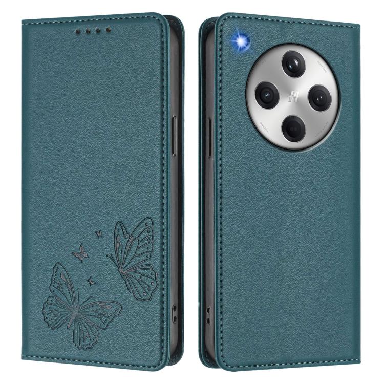 For OPPO Find X8 Strong Magnetic Dual Butterfly RFID Vegan Leather Phone Case