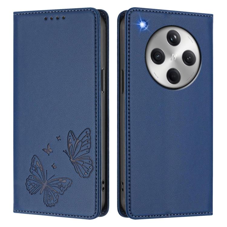For OPPO Find X8 Strong Magnetic Dual Butterfly RFID Vegan Leather Phone Case