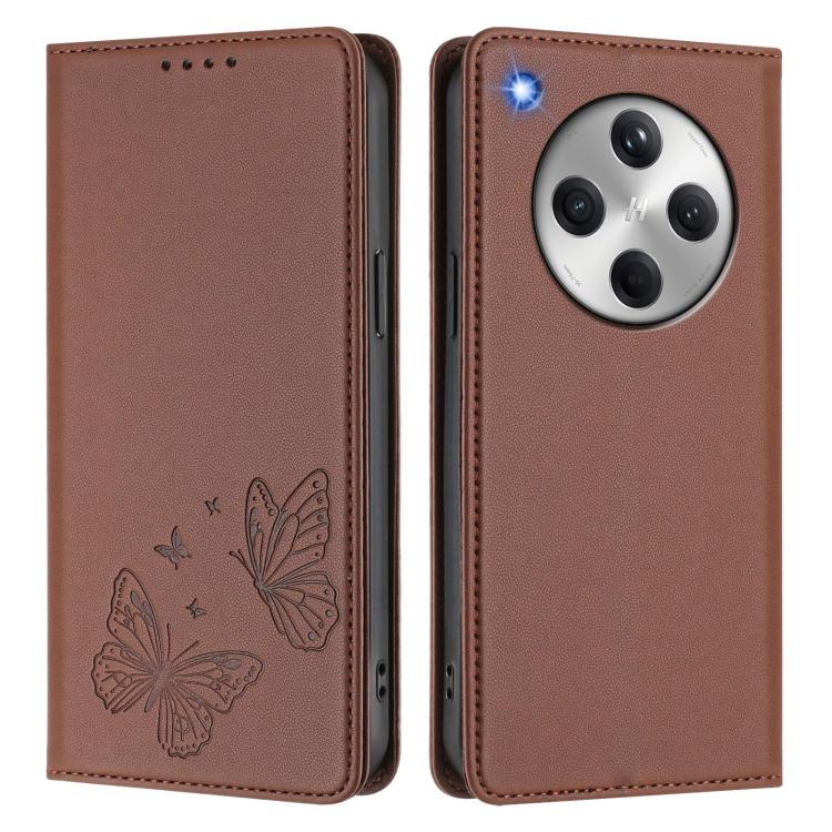 For OPPO Find X8 Strong Magnetic Dual Butterfly RFID Vegan Leather Phone Case