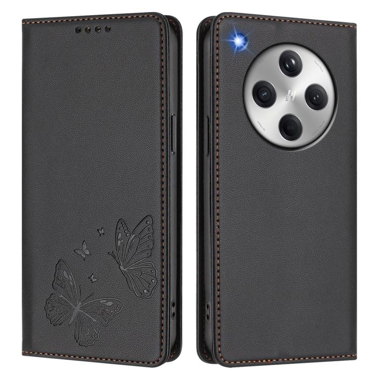 For OPPO Find X8 Strong Magnetic Dual Butterfly RFID Vegan Leather Phone Case