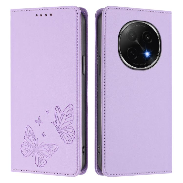 For OPPO F29 Pro 5G Strong Magnetic Dual Butterfly RFID Vegan Leather Phone Case