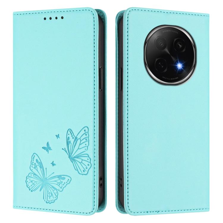 For OPPO F29 Pro 5G Strong Magnetic Dual Butterfly RFID Vegan Leather Phone Case