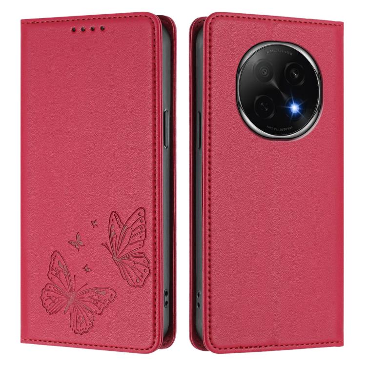 For OPPO F29 Pro 5G Strong Magnetic Dual Butterfly RFID Vegan Leather Phone Case