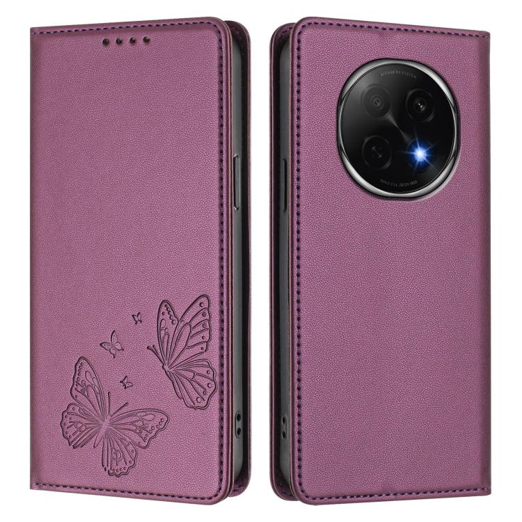 For OPPO F29 Pro 5G Strong Magnetic Dual Butterfly RFID Vegan Leather Phone Case