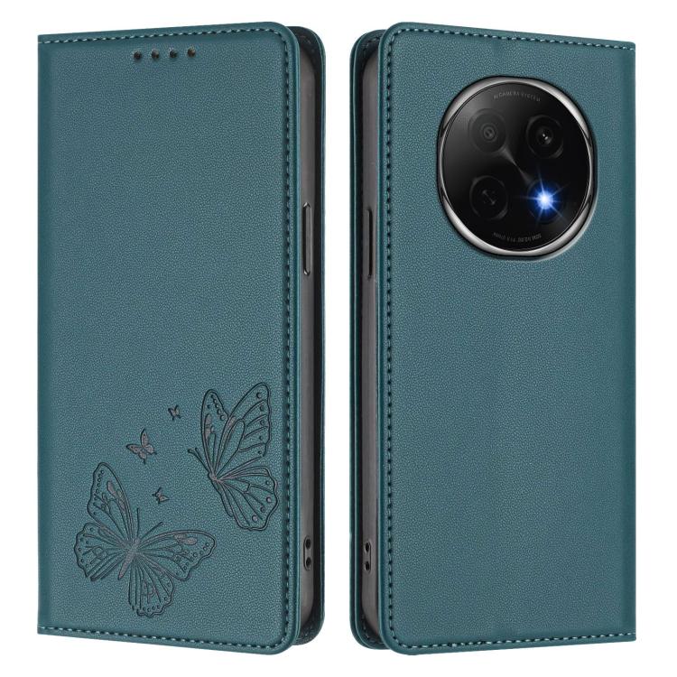 For OPPO F29 Pro 5G Strong Magnetic Dual Butterfly RFID Vegan Leather Phone Case