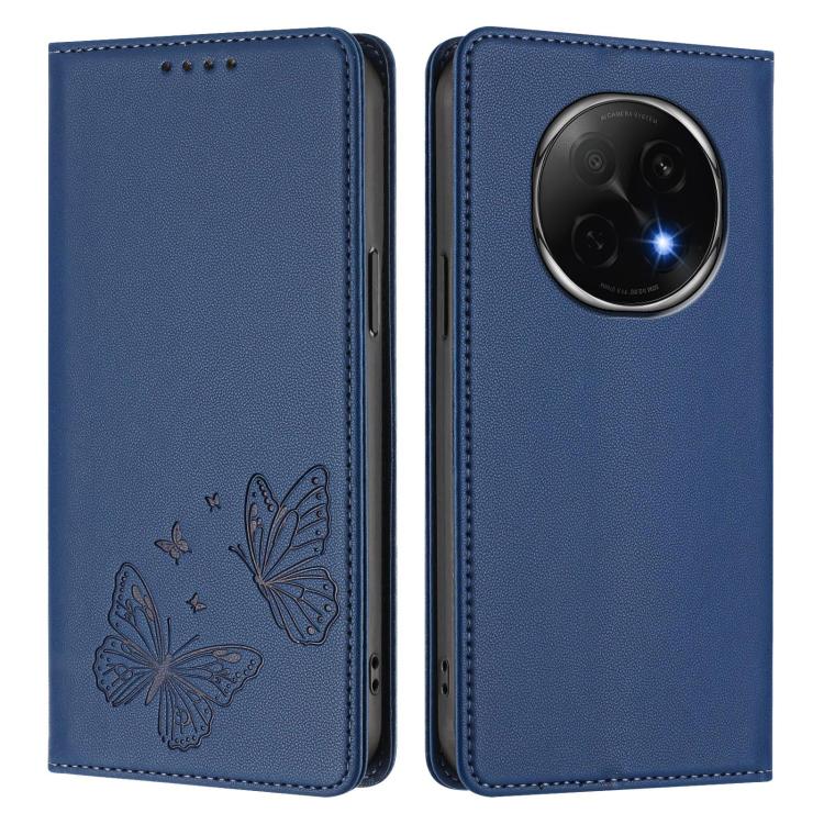 For OPPO F29 Pro 5G Strong Magnetic Dual Butterfly RFID Vegan Leather Phone Case