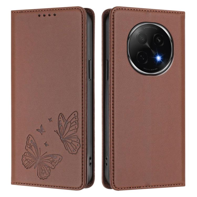 For OPPO F29 Pro 5G Strong Magnetic Dual Butterfly RFID Vegan Leather Phone Case