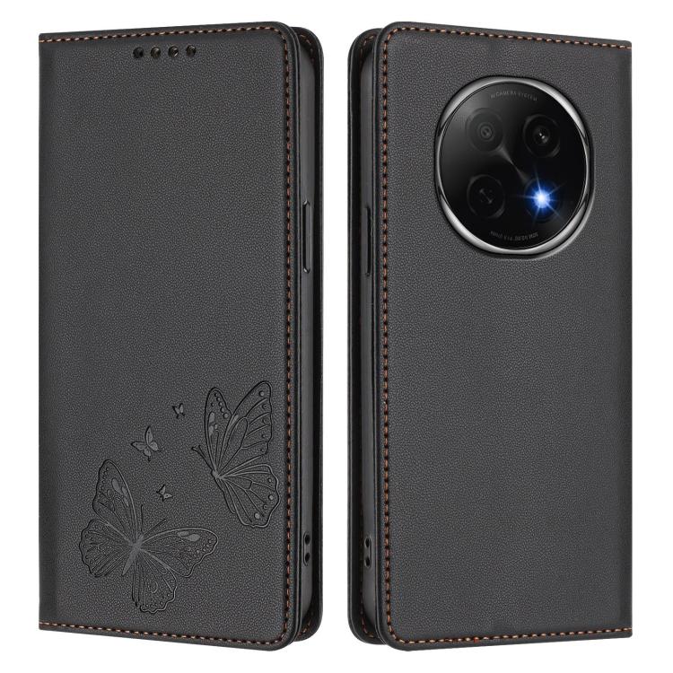 For OPPO F29 Pro 5G Strong Magnetic Dual Butterfly RFID Vegan Leather Phone Case