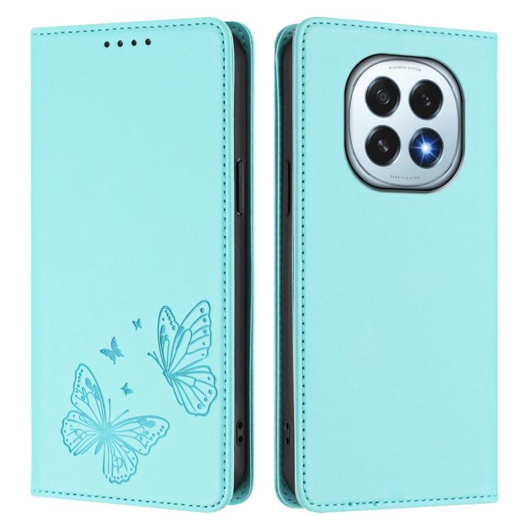 For OPPO F29 5G Strong Magnetic Dual Butterfly RFID Vegan Leather Phone Case