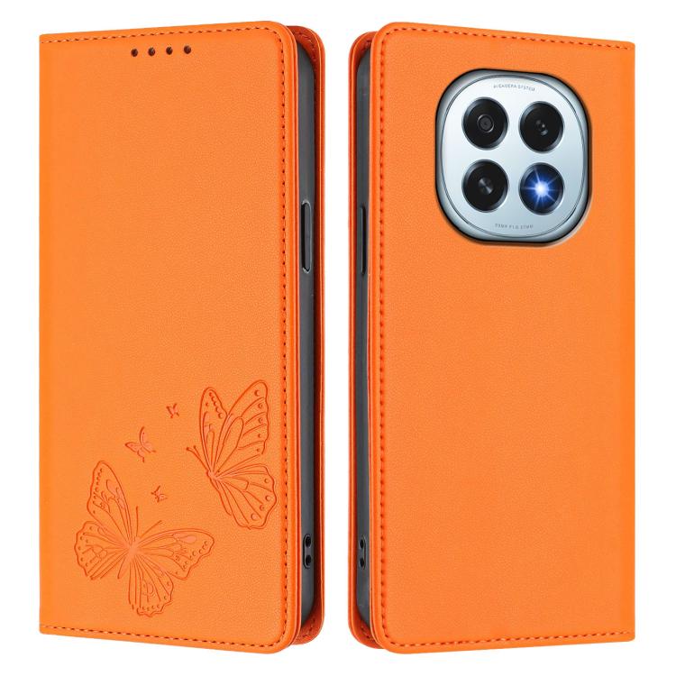 For OPPO F29 5G Strong Magnetic Dual Butterfly RFID Vegan Leather Phone Case