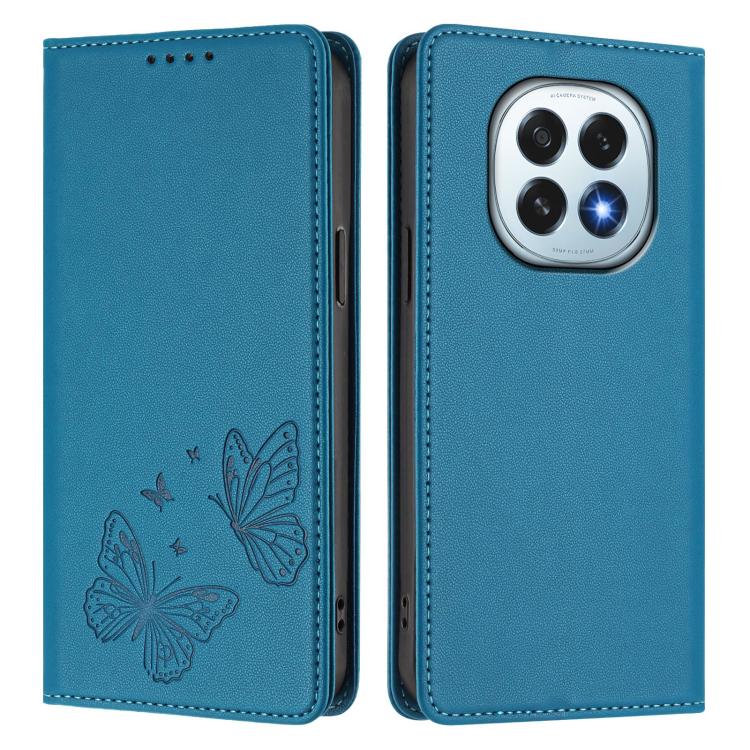 For OPPO F29 5G Strong Magnetic Dual Butterfly RFID Vegan Leather Phone Case