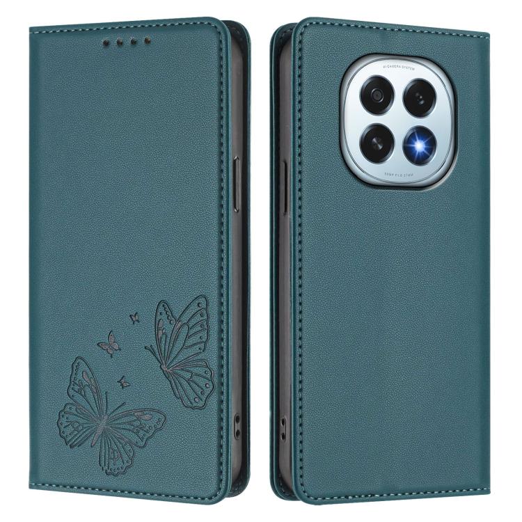 For OPPO F29 5G Strong Magnetic Dual Butterfly RFID Vegan Leather Phone Case