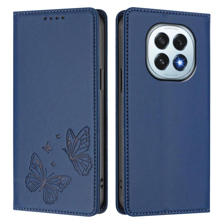 For OPPO F29 5G Strong Magnetic Dual Butterfly RFID Vegan Leather Phone Case