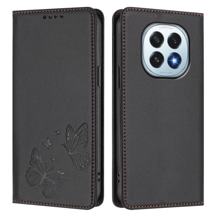 For OPPO F29 5G Strong Magnetic Dual Butterfly RFID Vegan Leather Phone Case