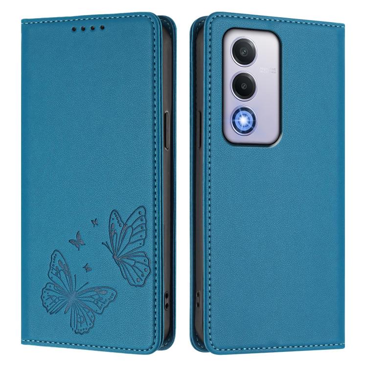 For OPPO A80 5G / A5 5G Global / A3 Pro 5G Strong Magnetic Dual Butterfly RFID Vegan Leather Phone Case