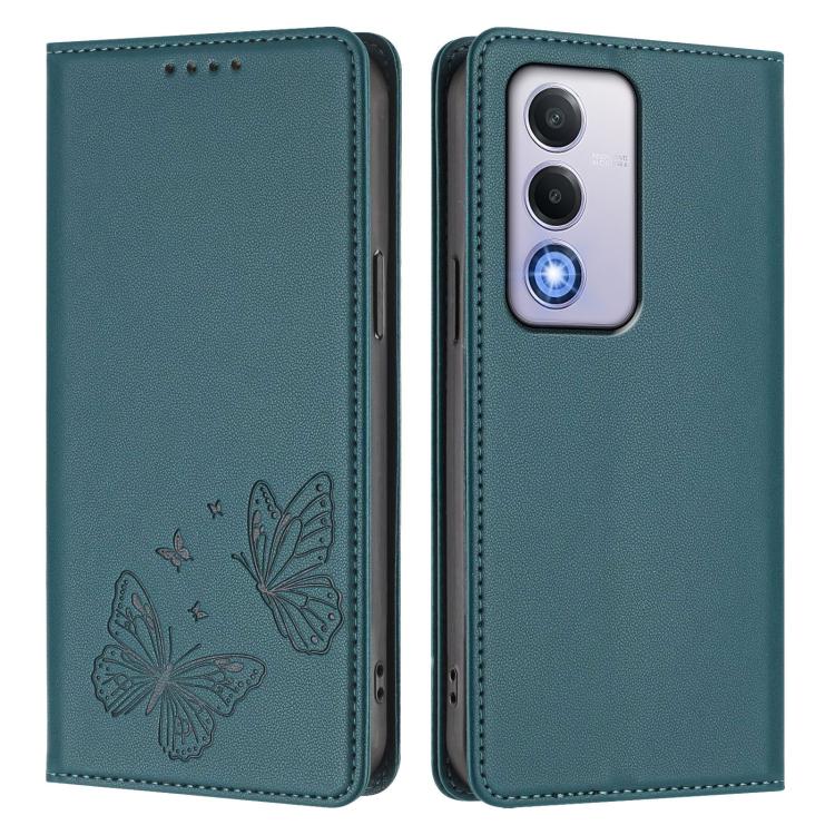For OPPO A80 5G / A5 5G Global / A3 Pro 5G Strong Magnetic Dual Butterfly RFID Vegan Leather Phone Case