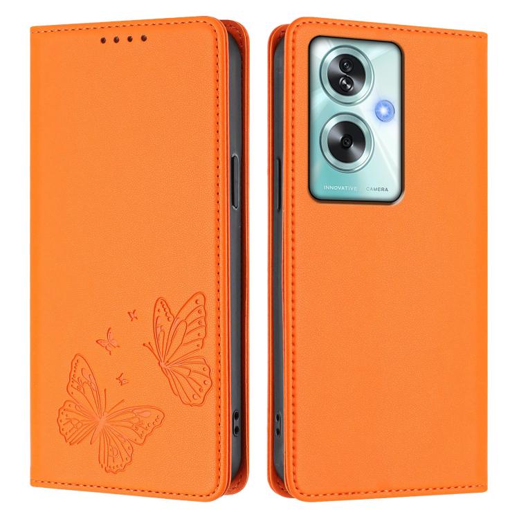 For OPPO A79 5G Global Strong Magnetic Dual Butterfly RFID Vegan Leather Phone Case