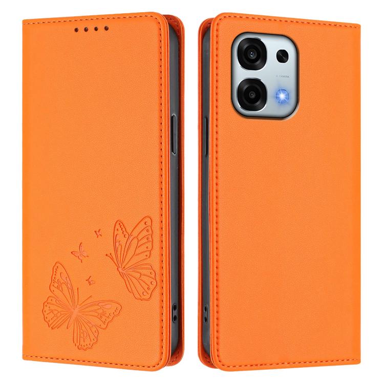 For OPPO A6 Pro 4G / 5G Global / F31 5G Strong Magnetic Dual Butterfly RFID Vegan Leather Phone Case