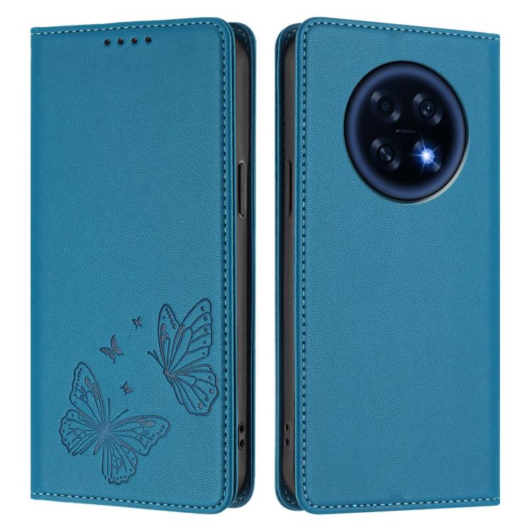 For OPPO A6 GT 5G / OPPO F31 Pro+ 5G Strong Magnetic Dual Butterfly RFID Vegan Leather Phone Case