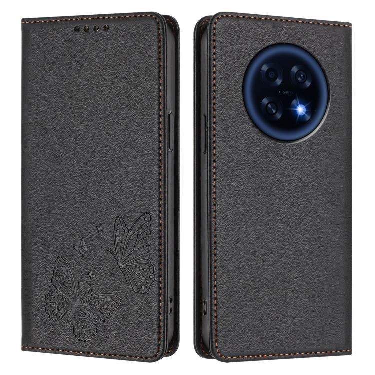 For OPPO A6 GT 5G / OPPO F31 Pro+ 5G Strong Magnetic Dual Butterfly RFID Vegan Leather Phone Case