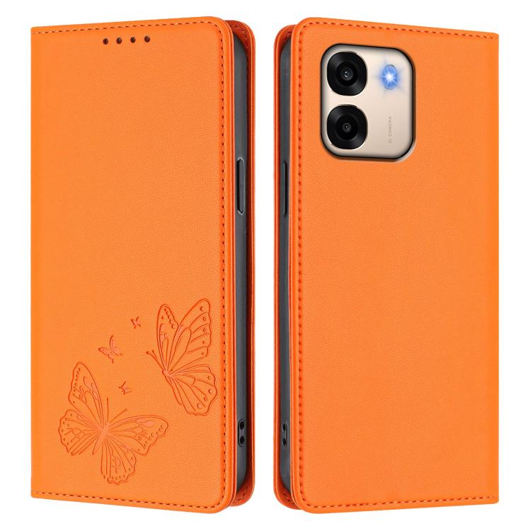 For OPPO A6 4G / 5G / A6t 4G / 5G / A6s 5G Strong Magnetic Dual Butterfly RFID Vegan Leather Phone Case