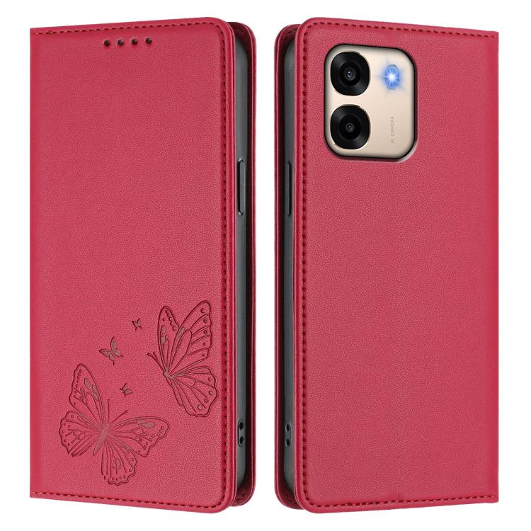 For OPPO A6 4G / 5G / A6t 4G / 5G / A6s 5G Strong Magnetic Dual Butterfly RFID Vegan Leather Phone Case