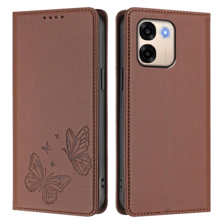 For OPPO A6 4G / 5G / A6t 4G / 5G / A6s 5G Strong Magnetic Dual Butterfly RFID Vegan Leather Phone Case