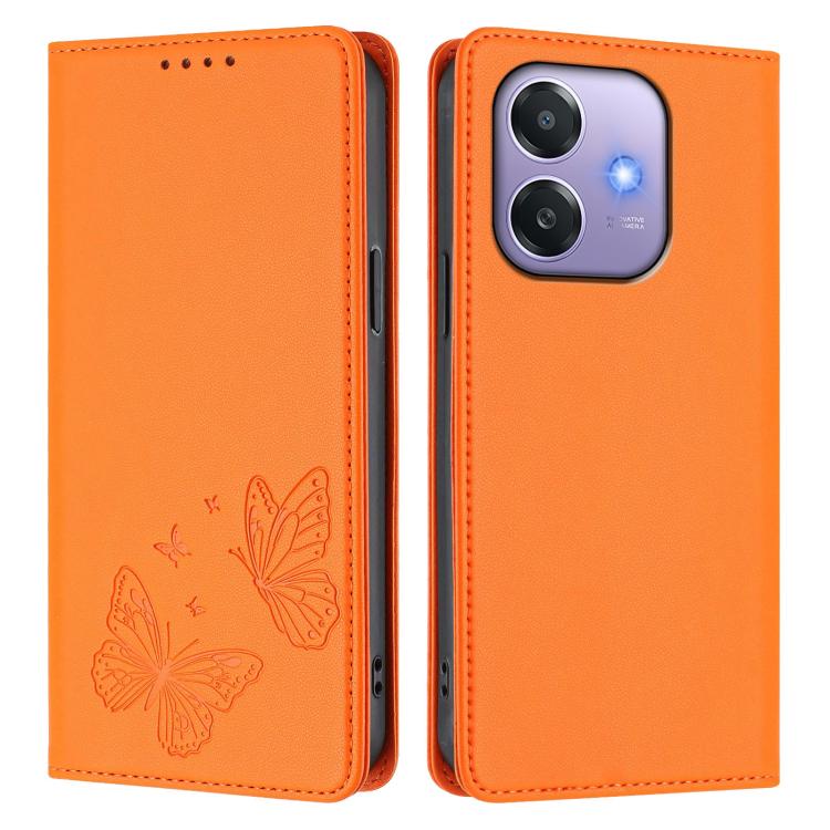 For OPPO A5x 4G / 5G / A3 4G / 5G Strong Magnetic Dual Butterfly RFID Vegan Leather Phone Case