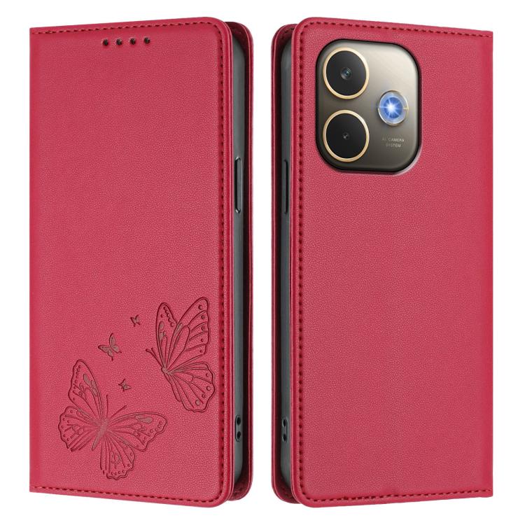 For OPPO A5 Pro 4G / 5G Global Strong Magnetic Dual Butterfly RFID Vegan Leather Phone Case