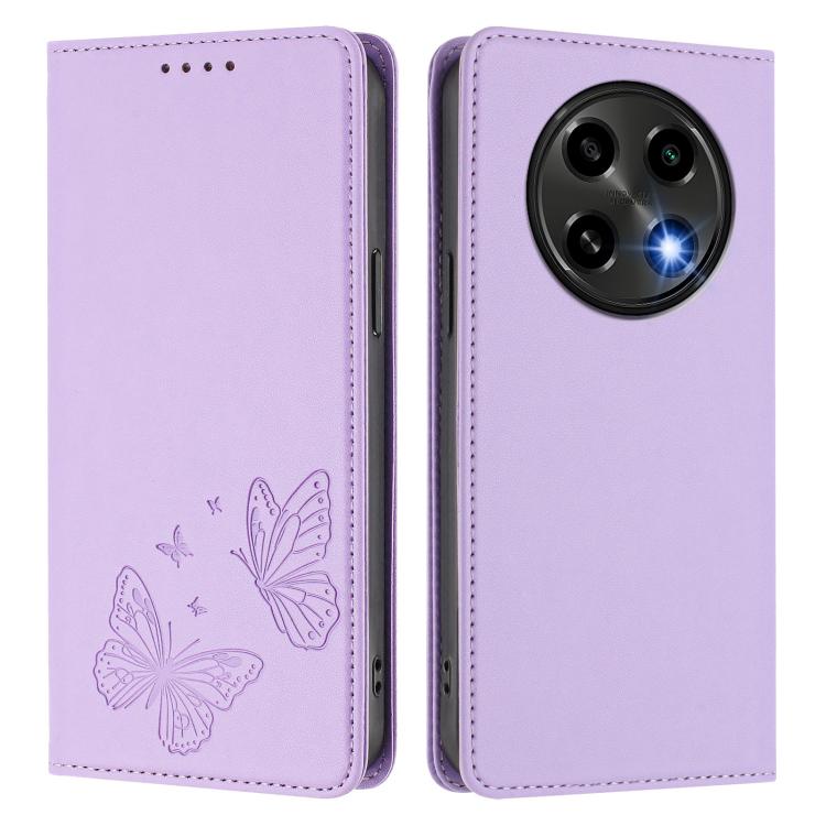 For OPPO A2 Pro / A3 Pro / F27 Pro / F27 Pro+ Strong Magnetic Dual Butterfly RFID Vegan Leather Phone Case