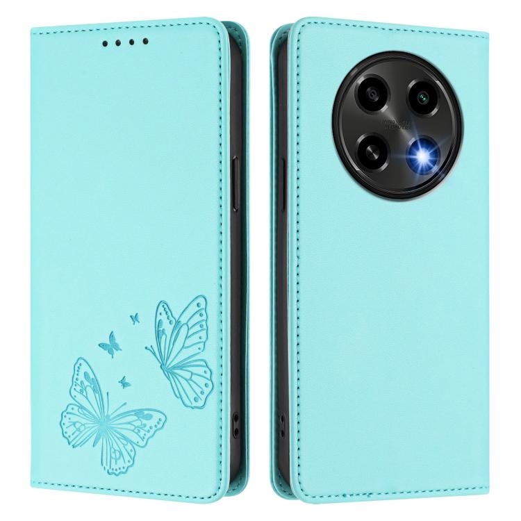 For OPPO A2 Pro / A3 Pro / F27 Pro / F27 Pro+ Strong Magnetic Dual Butterfly RFID Vegan Leather Phone Case
