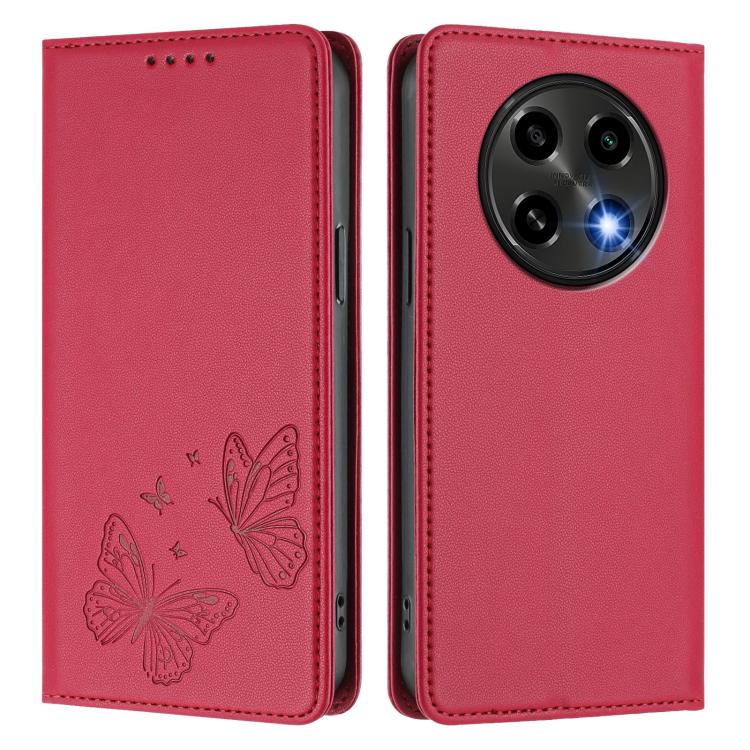 For OPPO A2 Pro / A3 Pro / F27 Pro / F27 Pro+ Strong Magnetic Dual Butterfly RFID Vegan Leather Phone Case