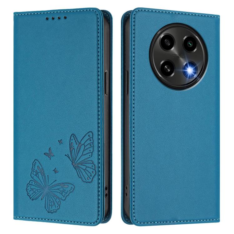 For OPPO A2 Pro / A3 Pro / F27 Pro / F27 Pro+ Strong Magnetic Dual Butterfly RFID Vegan Leather Phone Case