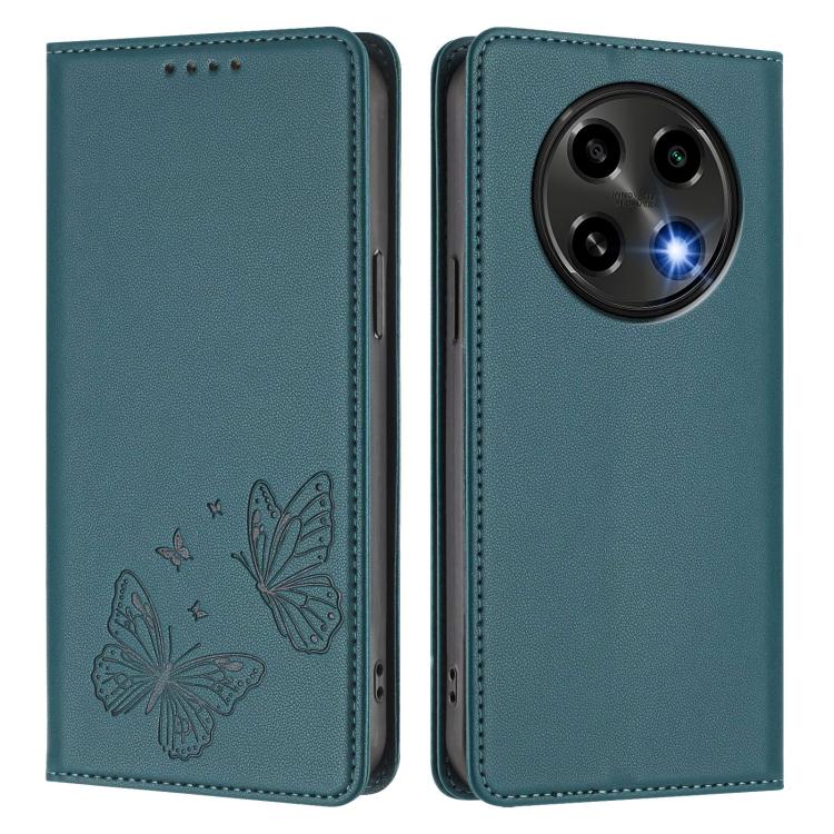 For OPPO A2 Pro / A3 Pro / F27 Pro / F27 Pro+ Strong Magnetic Dual Butterfly RFID Vegan Leather Phone Case