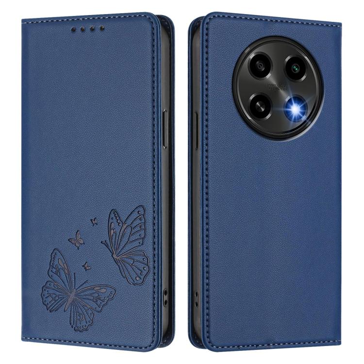For OPPO A2 Pro / A3 Pro / F27 Pro / F27 Pro+ Strong Magnetic Dual Butterfly RFID Vegan Leather Phone Case