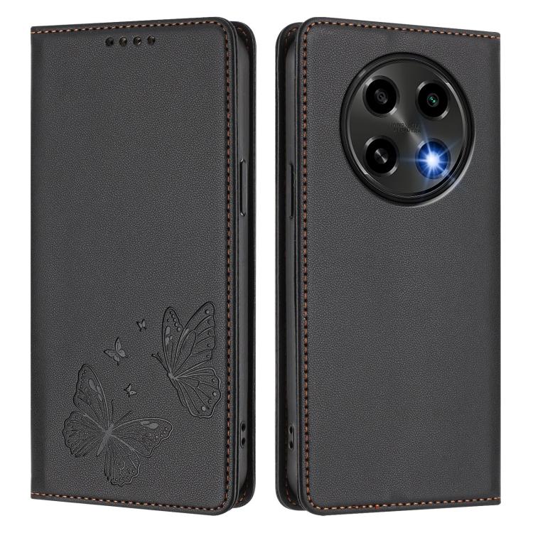 For OPPO A2 Pro / A3 Pro / F27 Pro / F27 Pro+ Strong Magnetic Dual Butterfly RFID Vegan Leather Phone Case