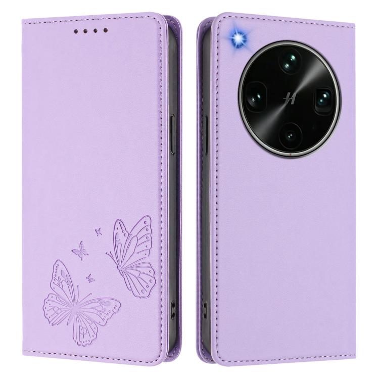 For OPPO Find X9 Ultra Strong Magnetic Dual Butterfly RFID Vegan Leather Phone Case